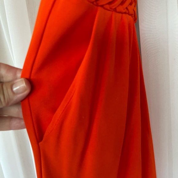 Anthropologie Maeve Yuma Halter Maxi Dress Red Orange Basketweave Size 6 - Picture 10 of 12